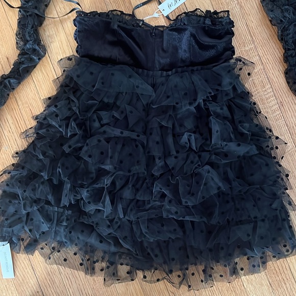 For Love & Lemons Jourdan Off The Shoulder Mini Dress in Black NWT - Picture 8 of 17